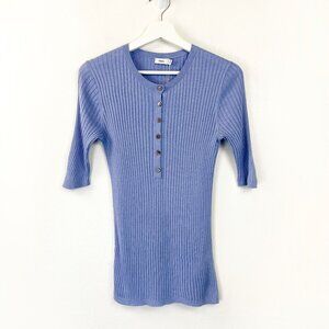 NWT VINCE Ribbed Henley T-shirt